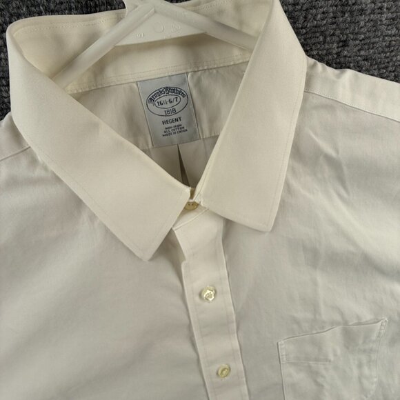 Brooks Brothers Non-Iron Regent White Cotton 16.5 36/37 Long Sleeve Button Up - Picture 7 of 16